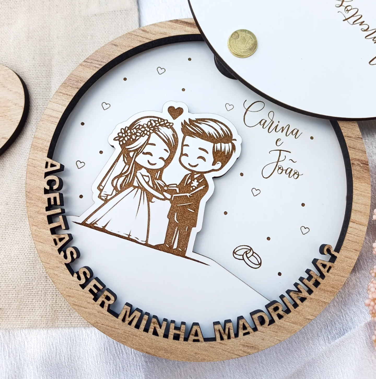 Convite Casamento 3D Madeira 1