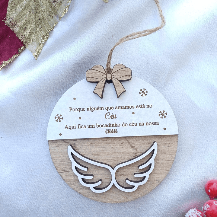 Bola de Natal Madeira Anjo 1