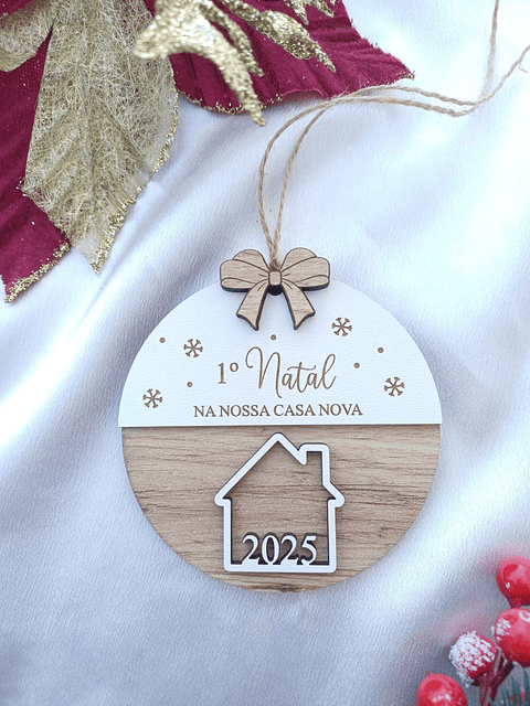 Bola de Natal Madeira Casa Nova