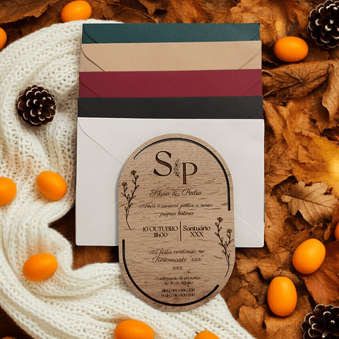 Convite Madeira Oval