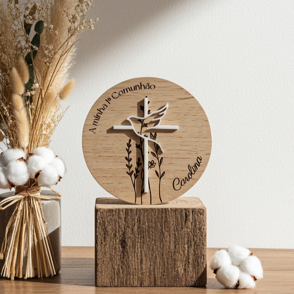 Íman Madeira Pomba e Cruz - Lembrança 1