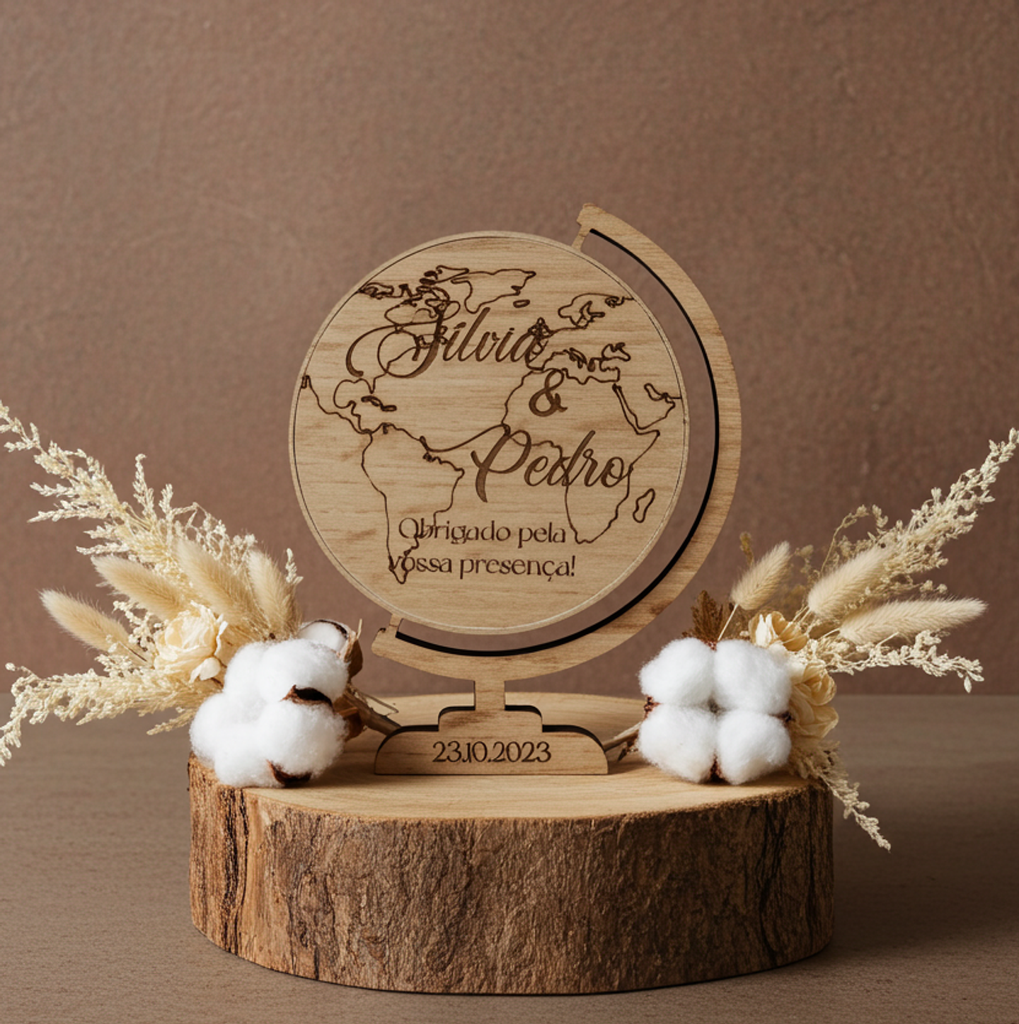 Íman Madeira Globo - Lembrança Casamento 1