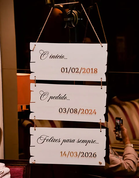 Placa Madeira e Acrílico Tripla