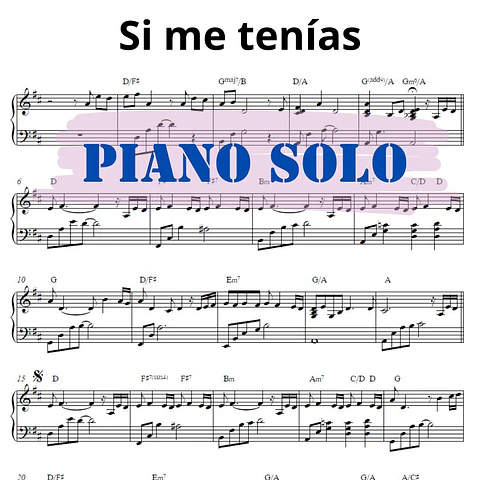 PS 0001 - Si me tenias - Gian Marco - Piano solo