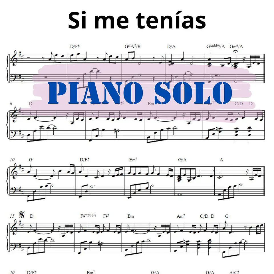 PS 0001 - Si me tenias - Gian Marco - Piano solo 1