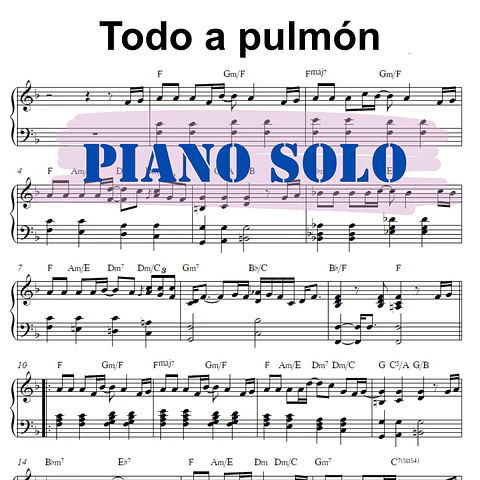  PS 0003 - Todo a pulmon - Alejandro Lerner -  Piano solo (Easy Level)
