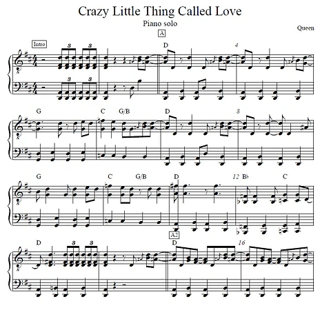 PS 0006 - Crazy Little Thing Called Love - Queen - Piano solo