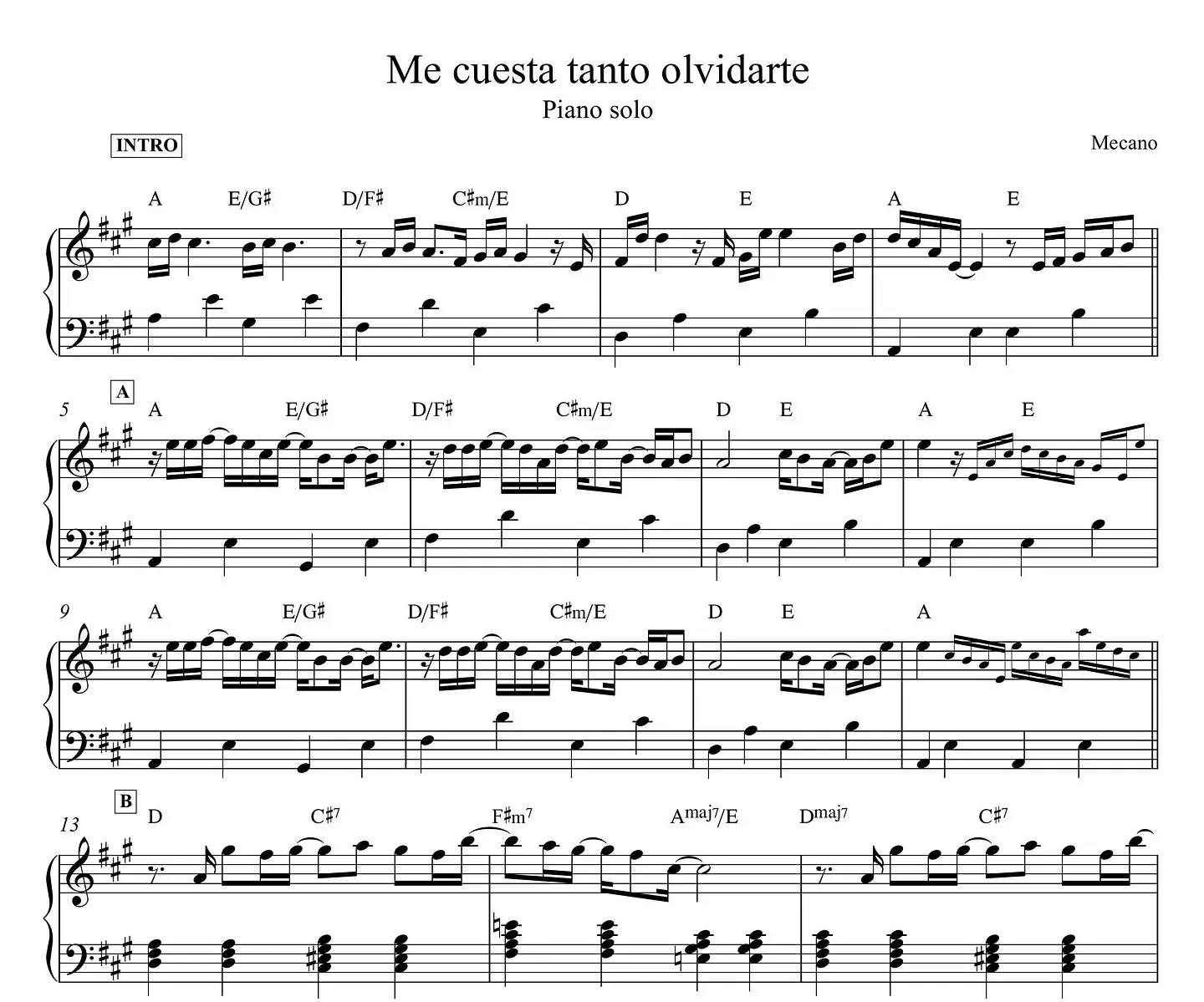 PS 0007 - Me cuesta tanto olvidarte - Mecano - Piano solo 1
