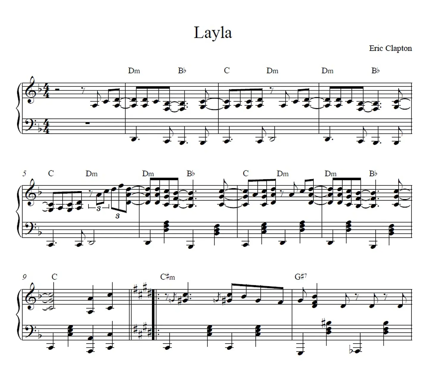 PS 0008 - Layla- Eric Clapton - Piano solo 1