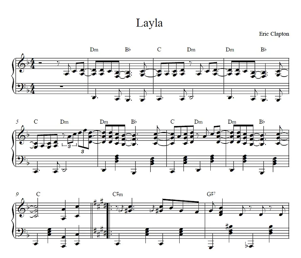 PS 0008 - Layla- Eric Clapton - Piano solo 1