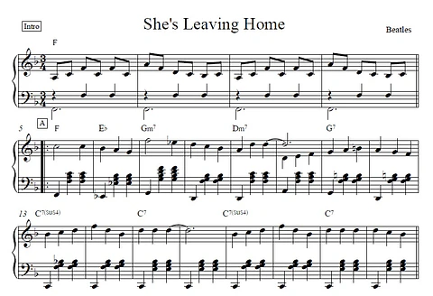 PS 0009 - She's Leaving Home - Beatles - Piano solo