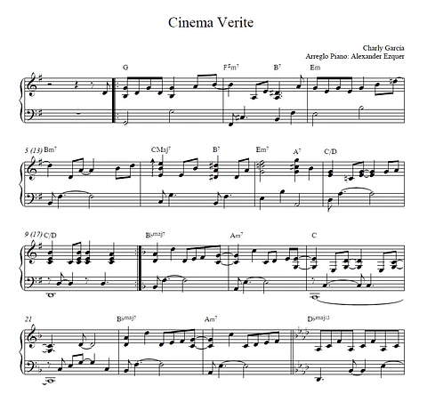 PS 0011 - Cinema Verite - Charly Garcia - Piano solo