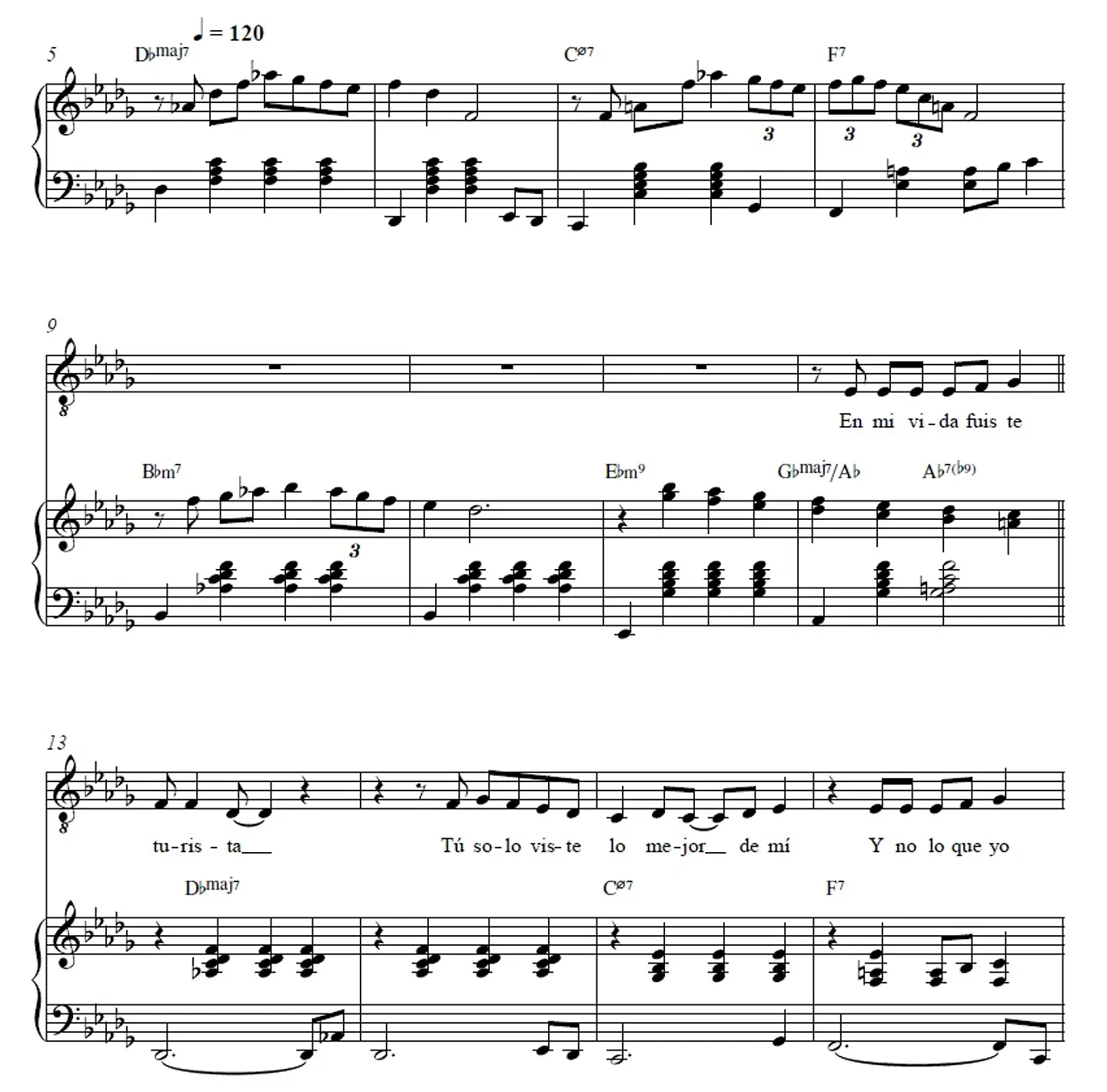 VP 0014 - Turista - Bad Bunny - Vocal & Piano 1