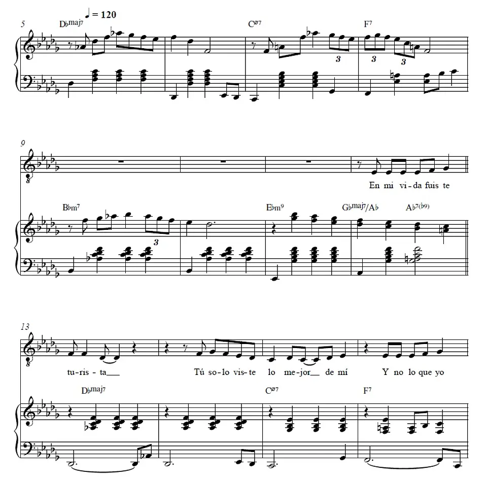 VP 0014 - Turista - Bad Bunny - Vocal & Piano 1