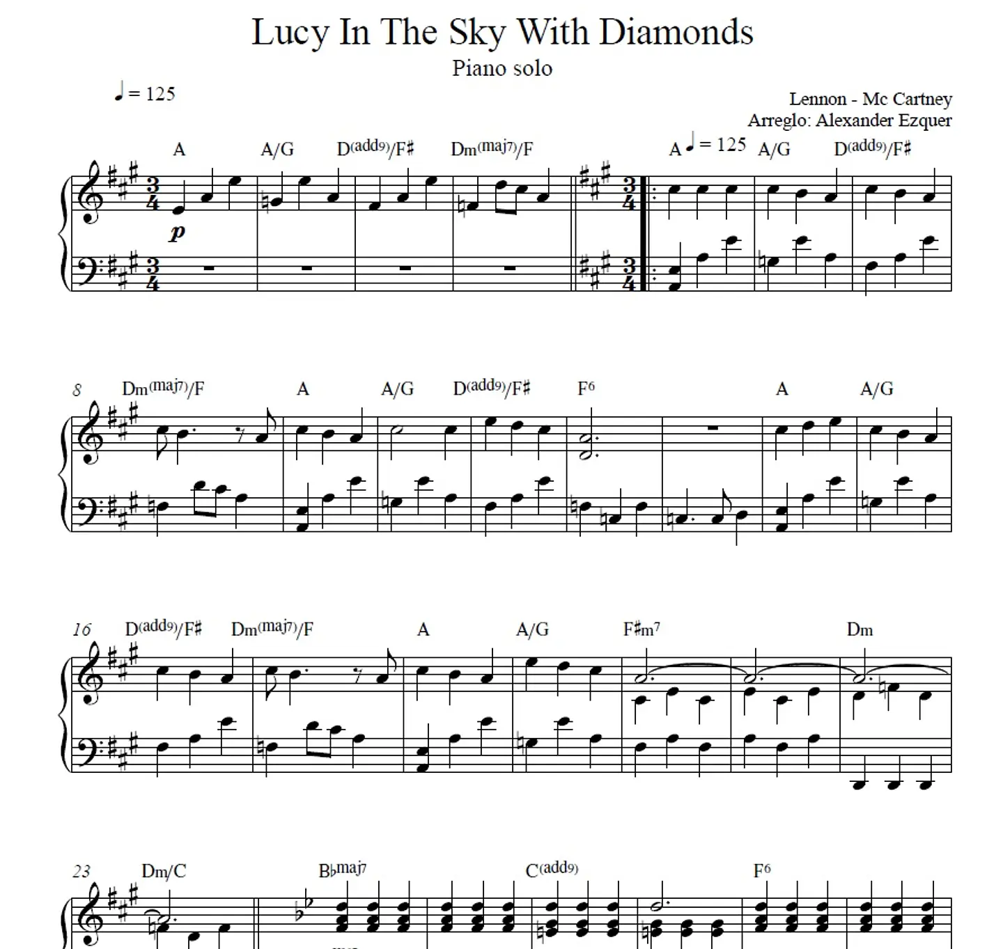 PS 0015 - Lucy in the Sky with Diamonds - Beatles - Piano solo 1