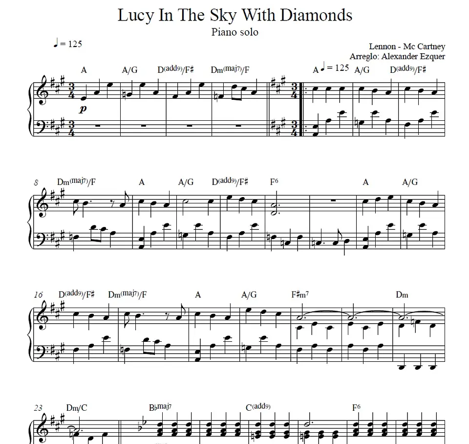 PS 0015 - Lucy in the Sky with Diamonds - Beatles - Piano solo 1