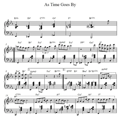 PS 0016 - As Time Goes By - Jazz Standard - Piano solo