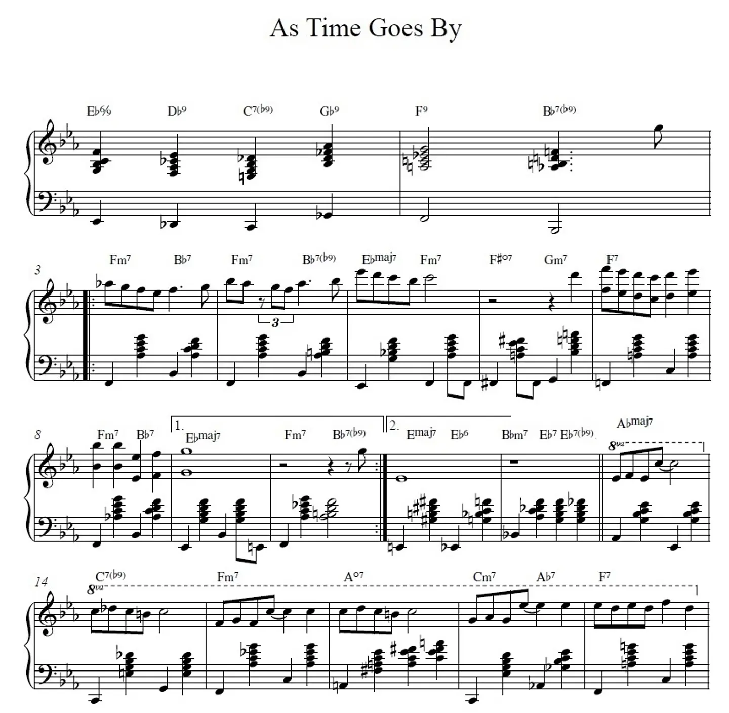 PS 0016 - As Time Goes By - Jazz Standard - Piano solo 1