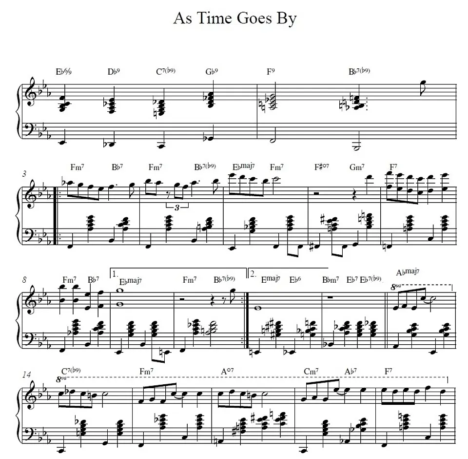 PS 0016 - As Time Goes By - Jazz Standard - Piano solo 1