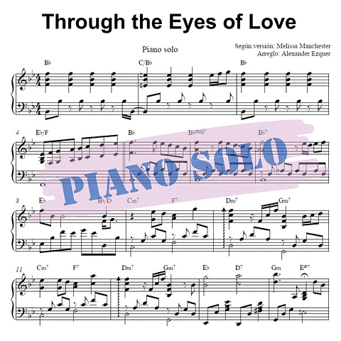 PS 0019 - Through The Eyes Of Love - Melissa Manchester - Piano solo