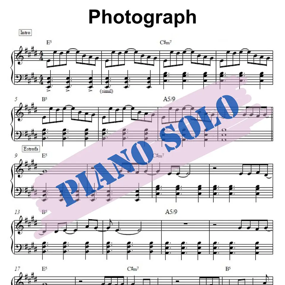 PS 0024 - Photograph - Ed Sheeran - Piano solo 1