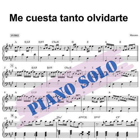 PS 0007 - Me cuesta tanto olvidarte - Mecano - Piano solo