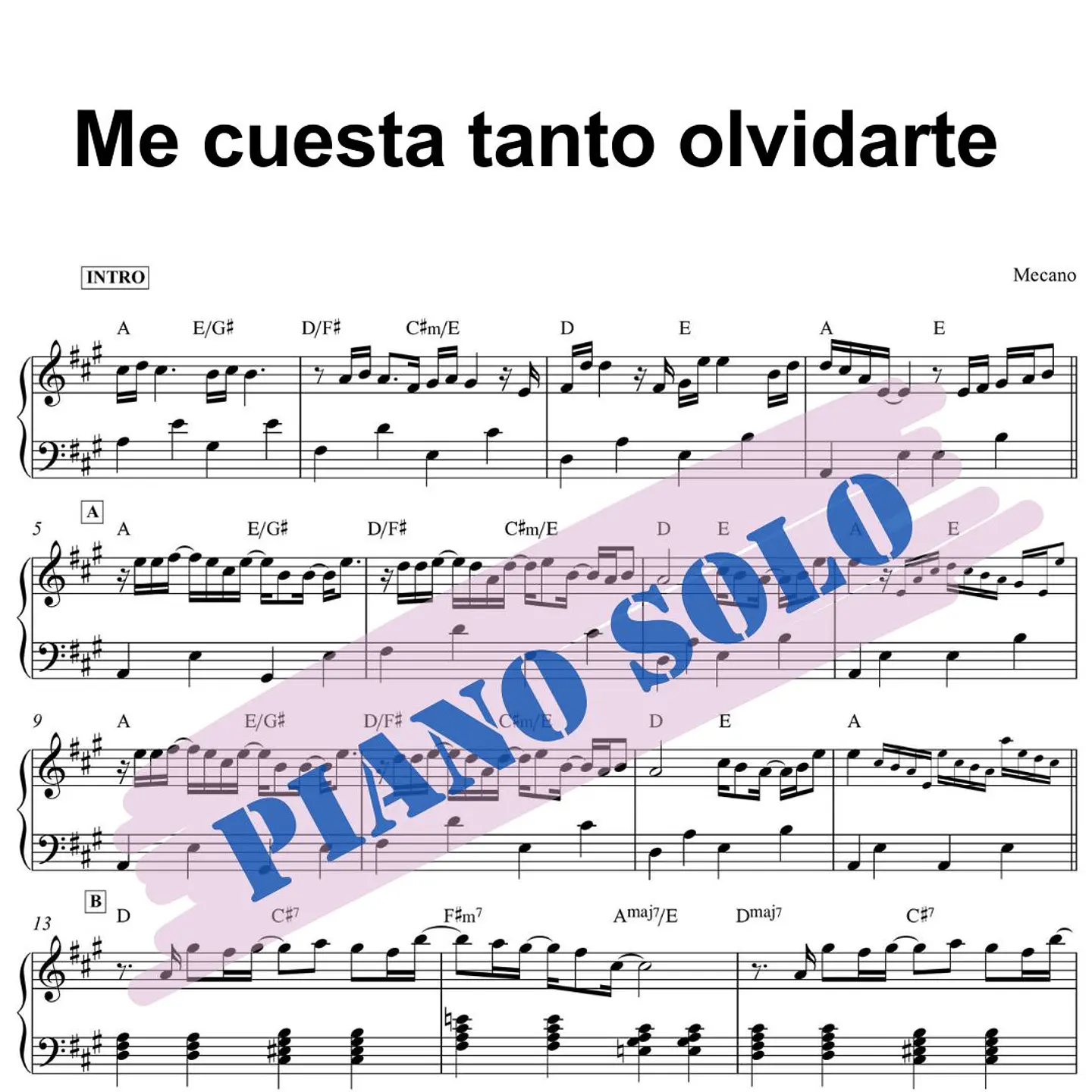 PS 0007 - Me cuesta tanto olvidarte - Mecano - Piano solo 1