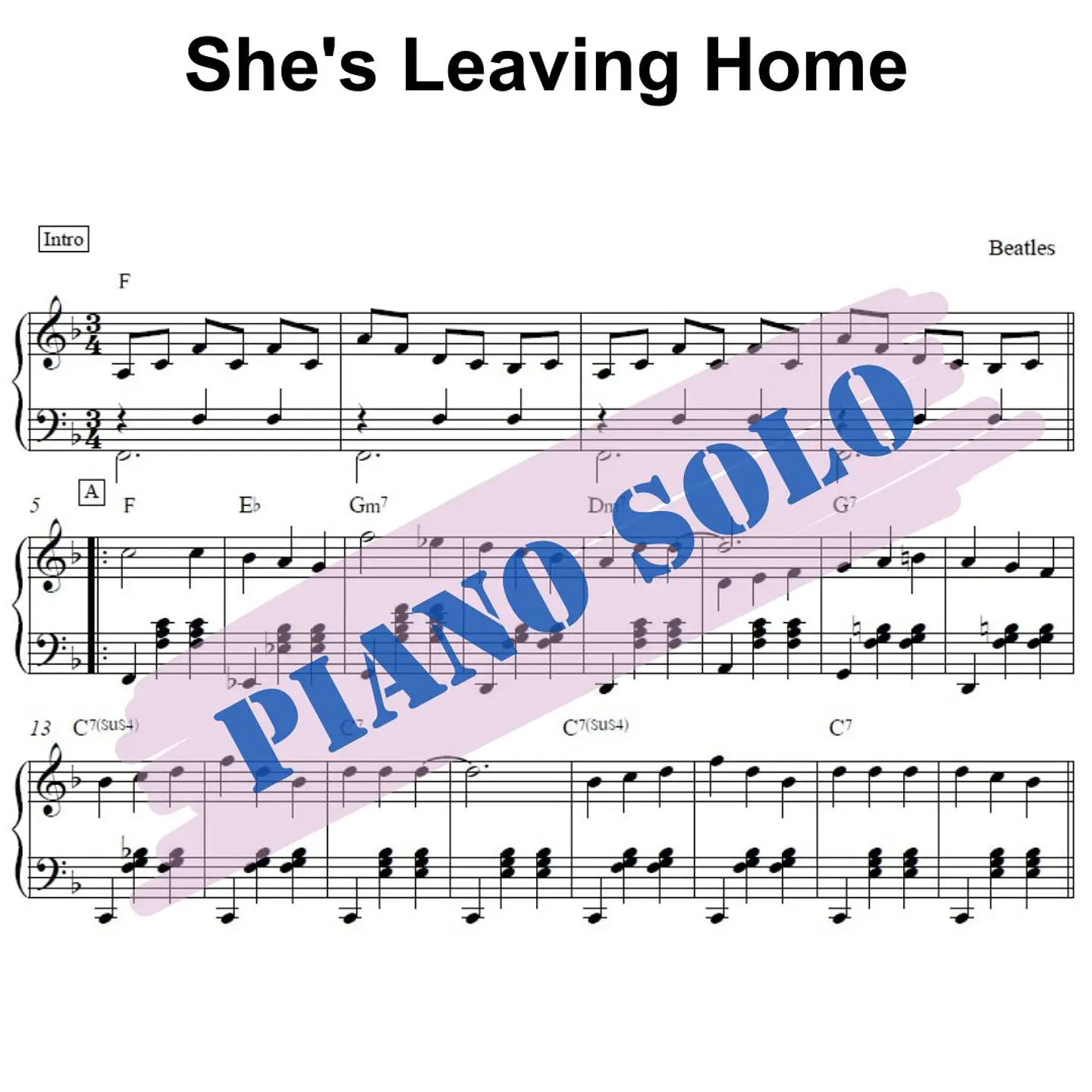 PS 0009 - She's Leaving Home - Beatles - Piano solo 1