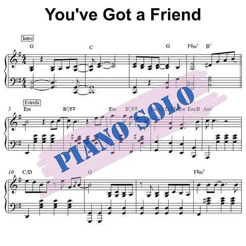 PS 0010 - You've Got a Friend - James Taylor - Piano solo