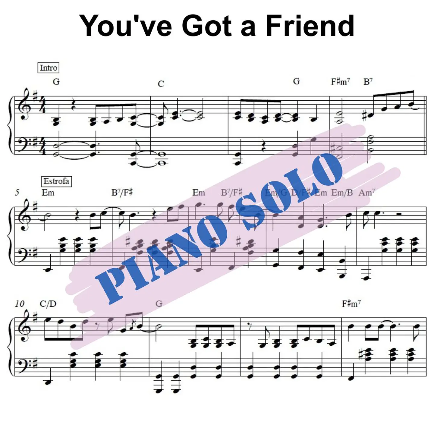 PS 0010 - You've Got a Friend - James Taylor - Piano solo 1