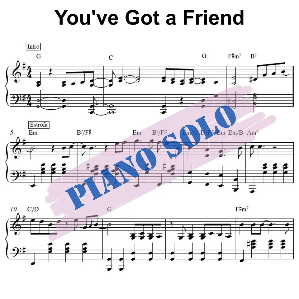 PS 0010 - You've Got a Friend - James Taylor - Piano solo 1