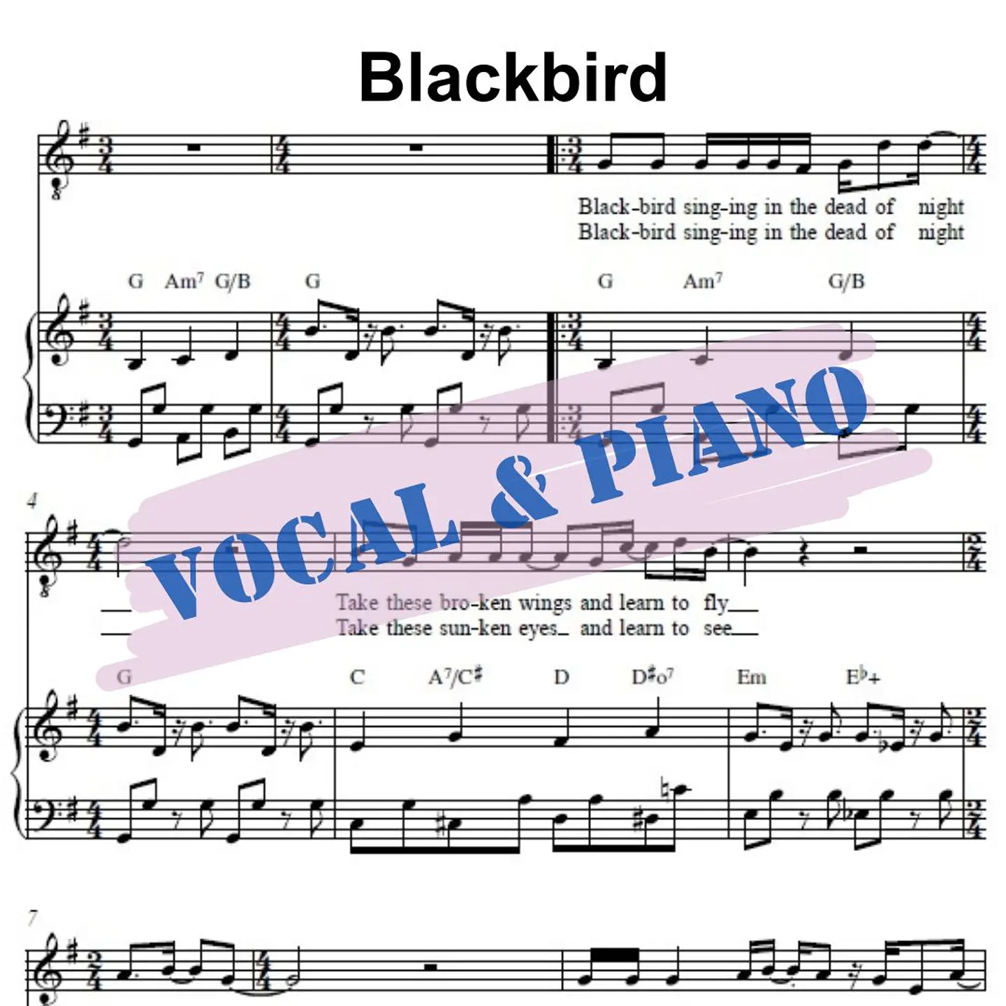 VP 0013 - Blackbird - Paul McCartney - Vocal & Piano  1