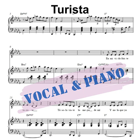 VP 0014 - Turista - Bad Bunny - Vocal & Piano