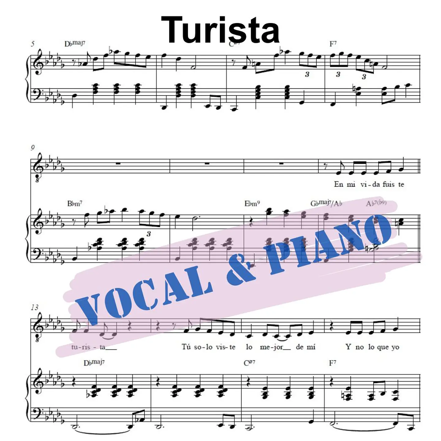 VP 0014 - Turista - Bad Bunny - Vocal & Piano 1