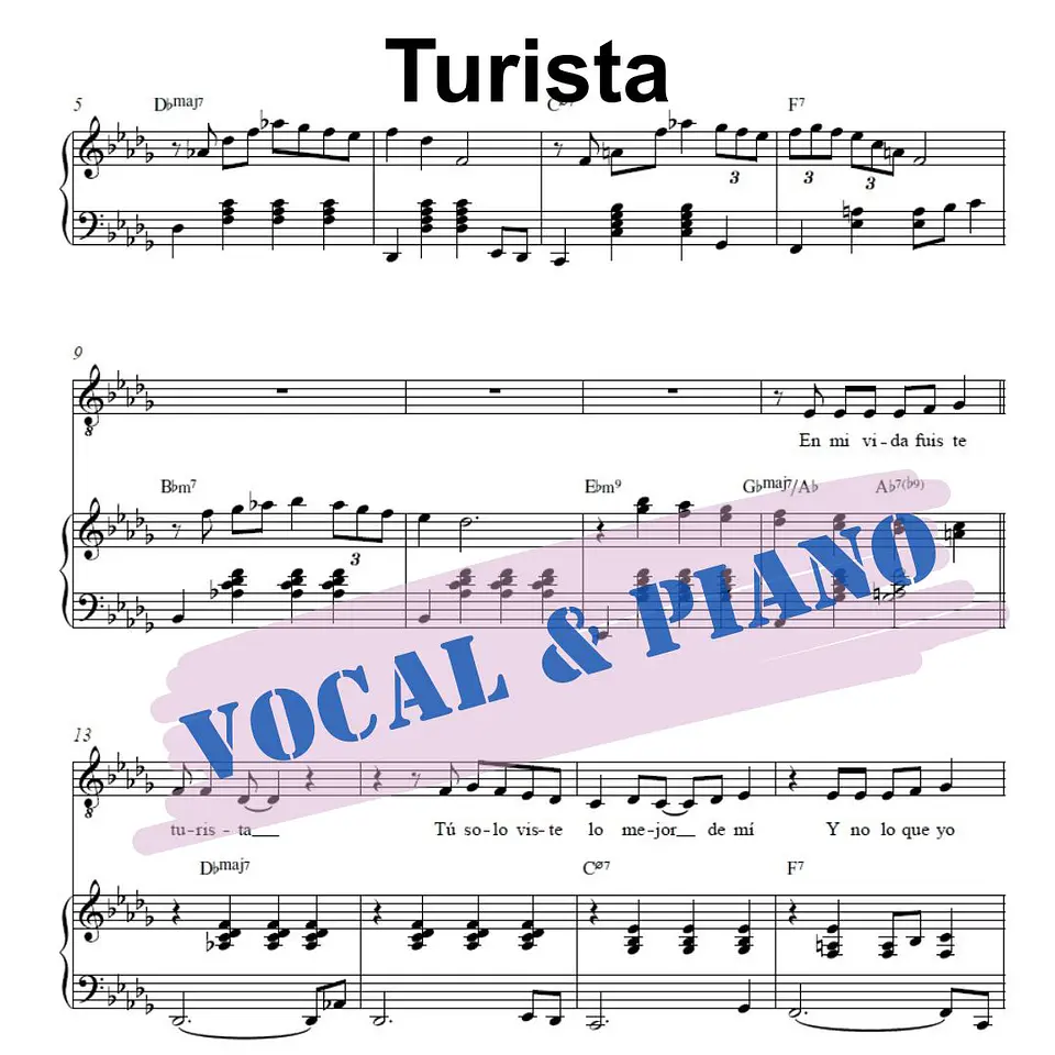 VP 0014 - Turista - Bad Bunny - Vocal & Piano 1