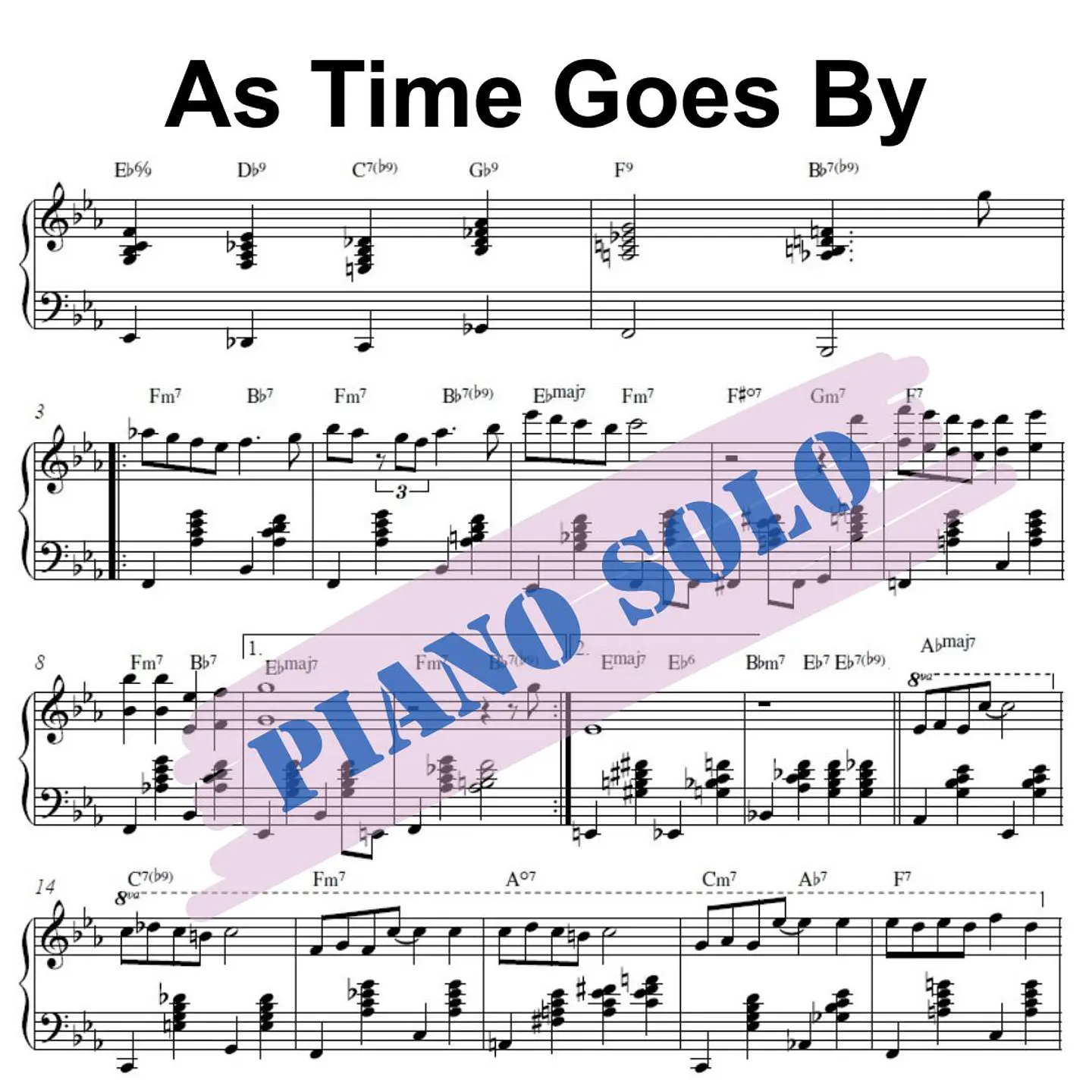 PS 0016 - As Time Goes By - Jazz Standard - Piano solo 1