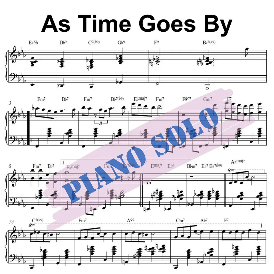 PS 0016 - As Time Goes By - Jazz Standard - Piano solo 1