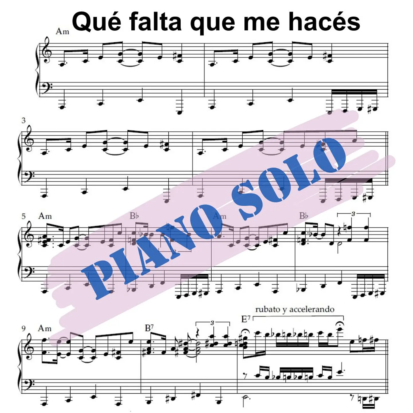 PS 0027 - Que falta que me haces - Tango - Piano solo 1
