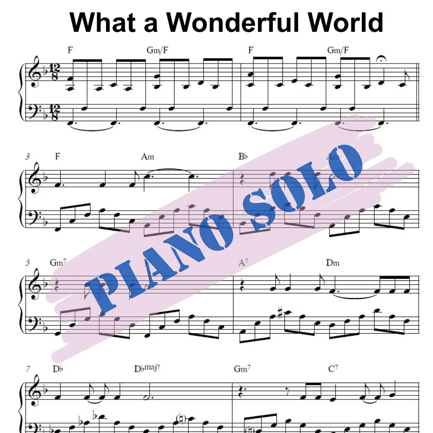 PS 0029 - What A Wonderful World - Louis Armstrong - Piano solo 1