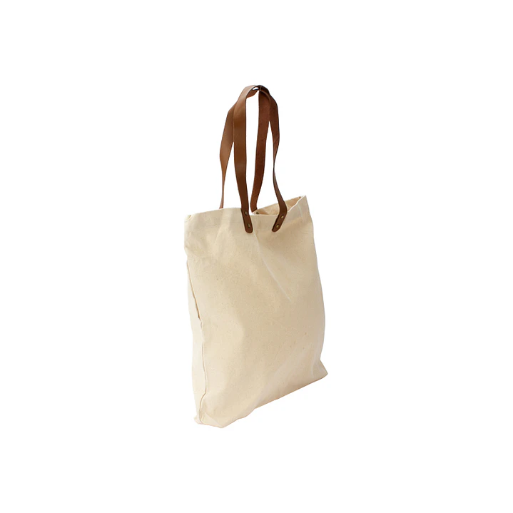 Bolsa de Compras Canvas asas Cuero (12 Unidades). 5