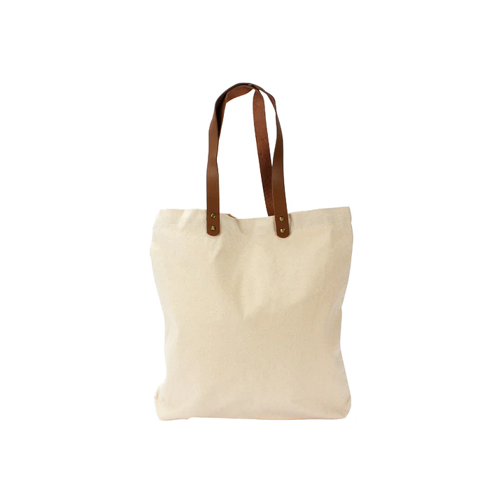 Bolsa de Compras Canvas asas Cuero (12 Unidades). 6