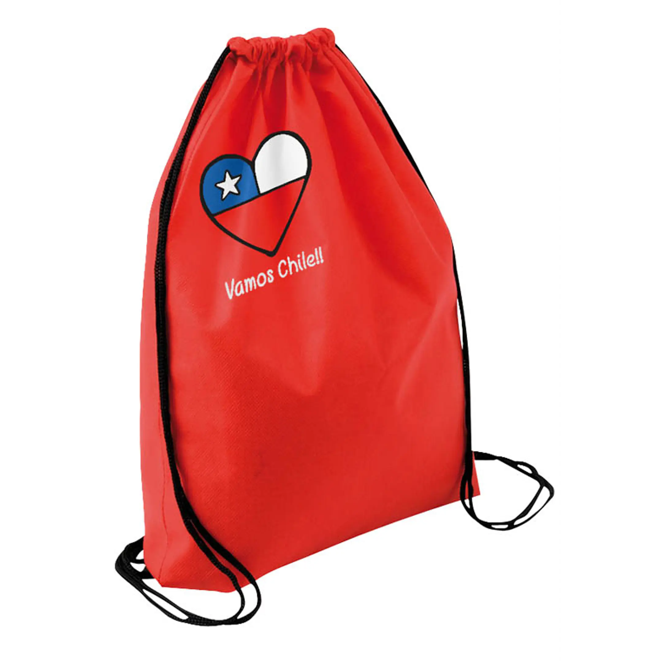 Mochila tipo Morral Vamos Chile!! (Pack 100 Unidades). 3