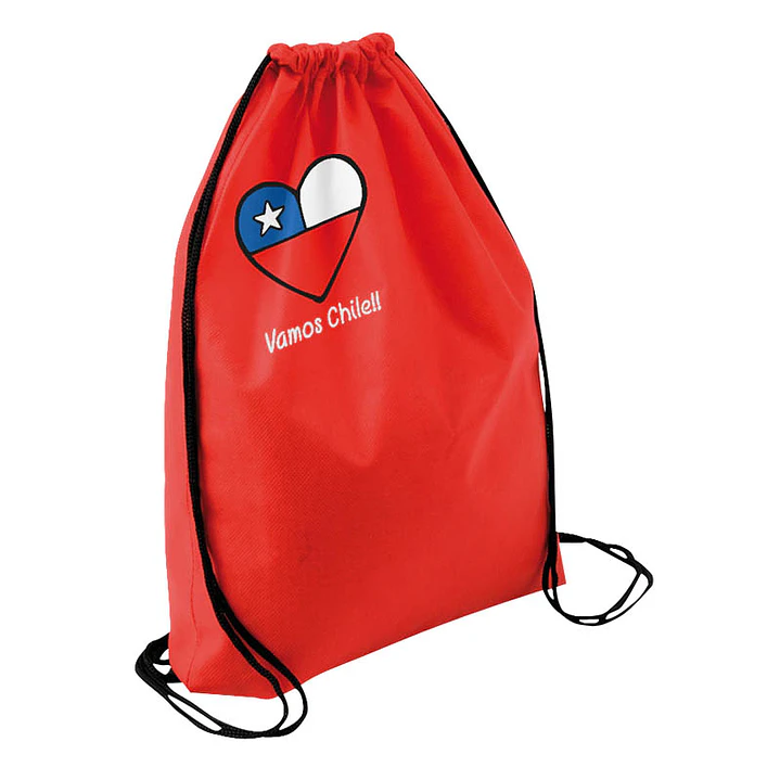 Mochila tipo Morral Vamos Chile!! (Pack 100 Unidades). 3
