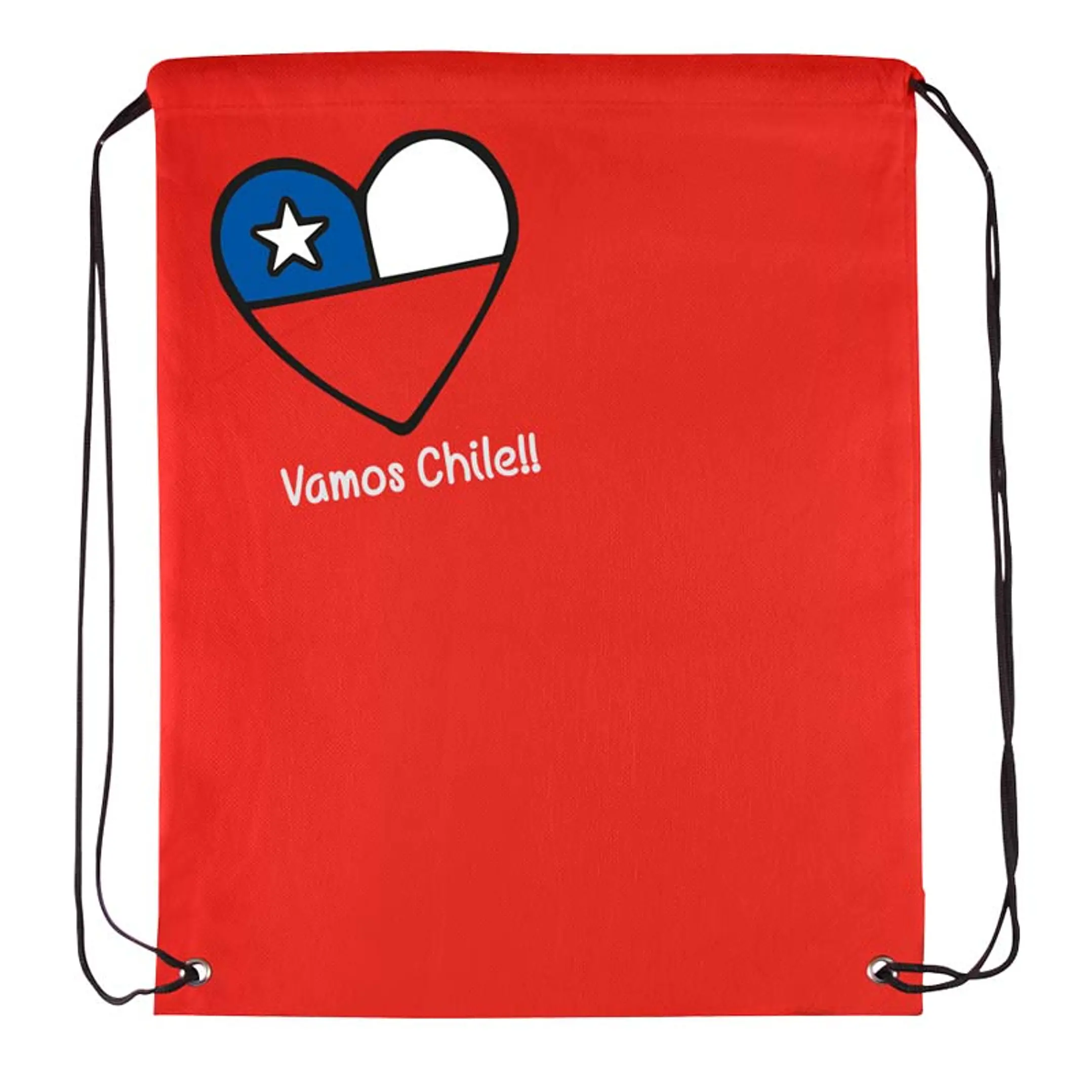Mochila tipo Morral Vamos Chile!! (Pack 100 Unidades). 4