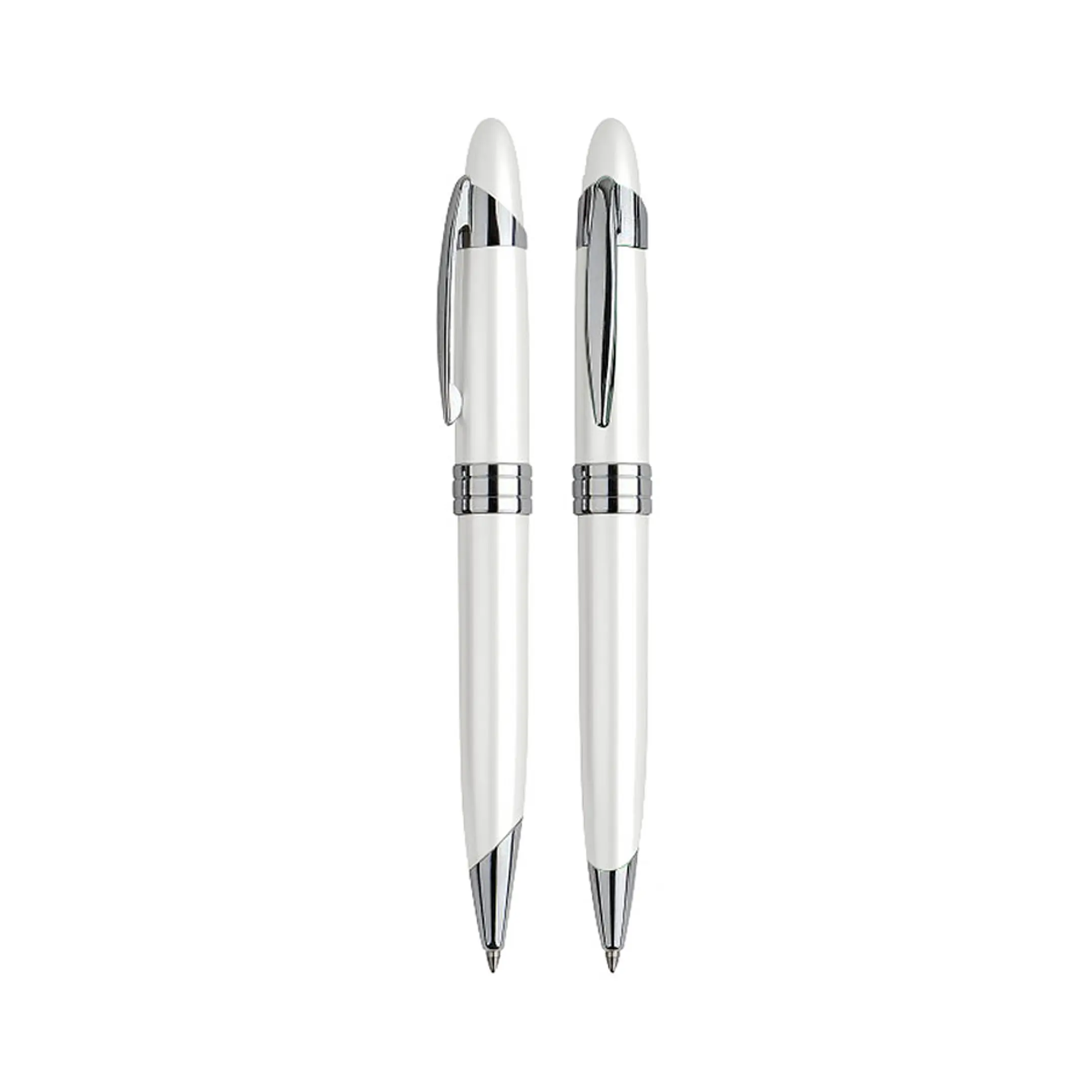 Bolígrafo Metálico White Pearl (Pack de 10 Lápices). 2