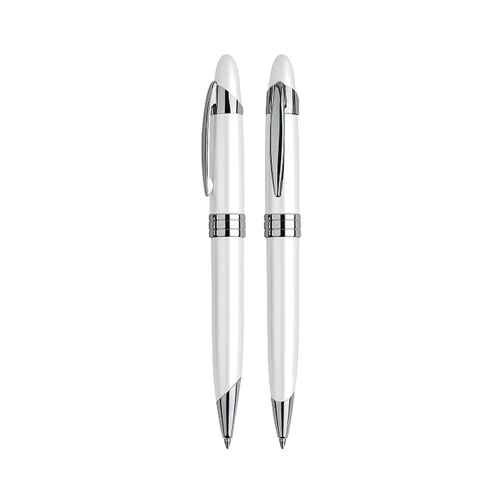 Bolígrafo Metálico White Pearl (Pack de 10 Lápices). 2