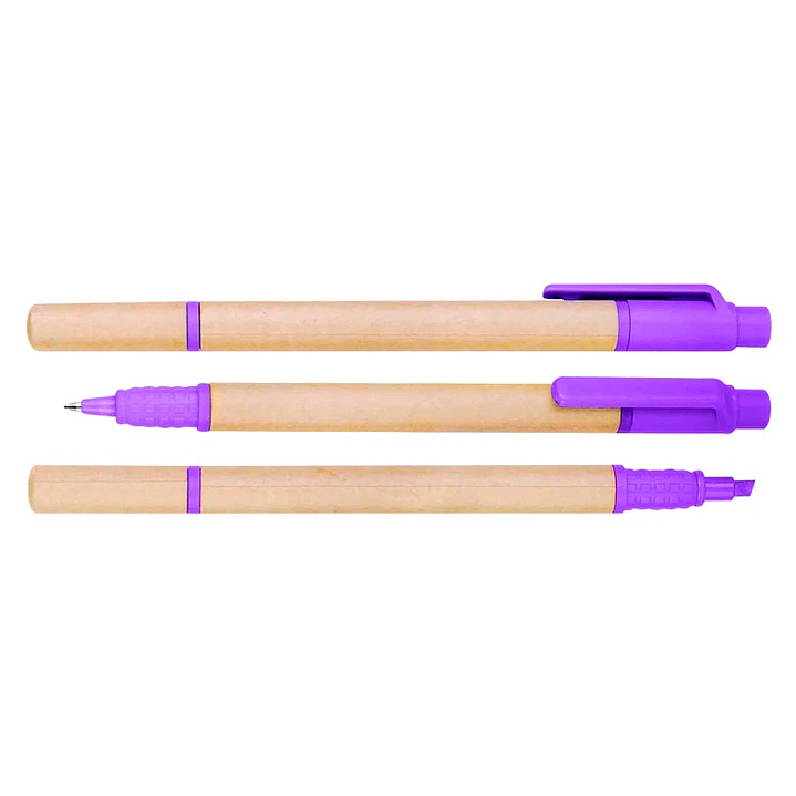 Bolígrafo Ecológico con Destacador (Pack de 100 Lápices). 7