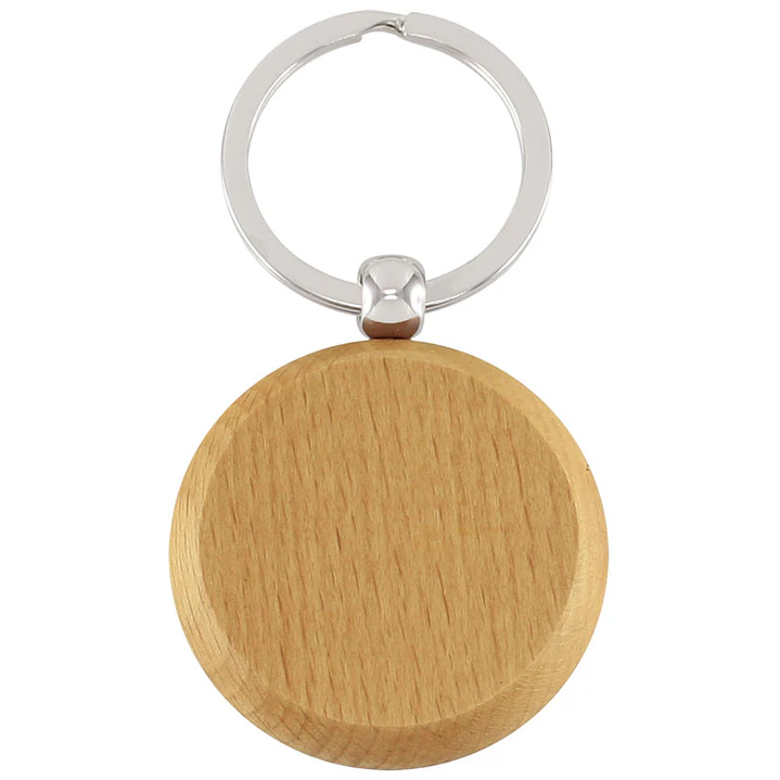 Llavero Redondo de Madera (Pack 50 Llaveros). 1