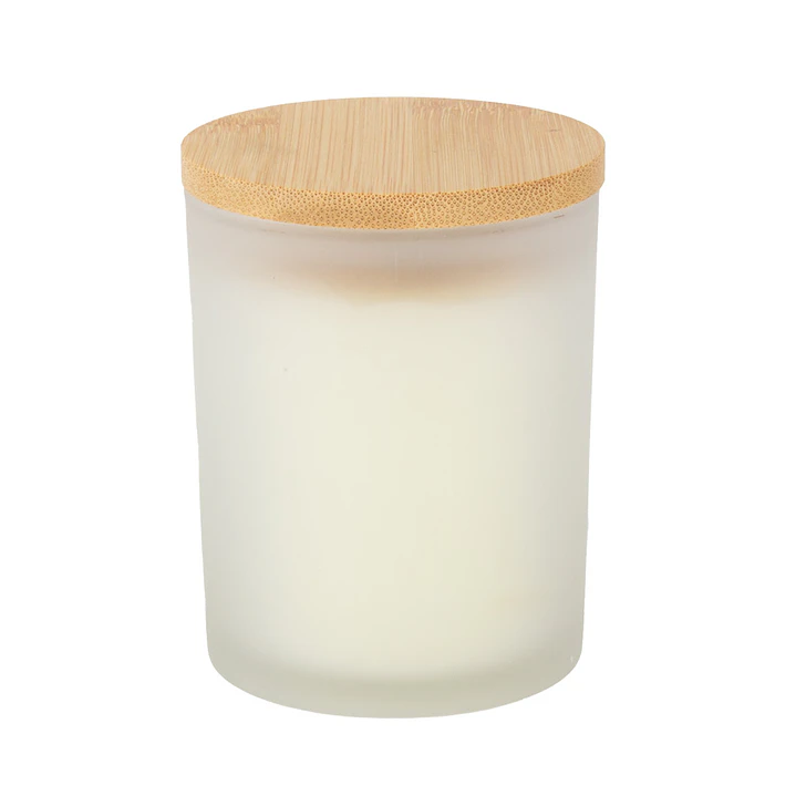Vela aromática envase Vidrio con tapa de Bambú 1