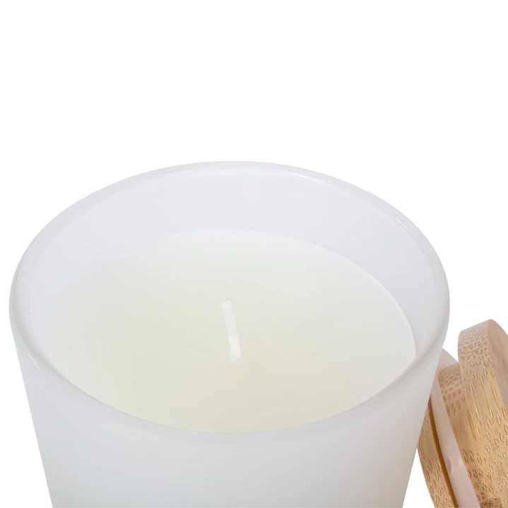 Vela aromática envase Vidrio con tapa de Bambú 5